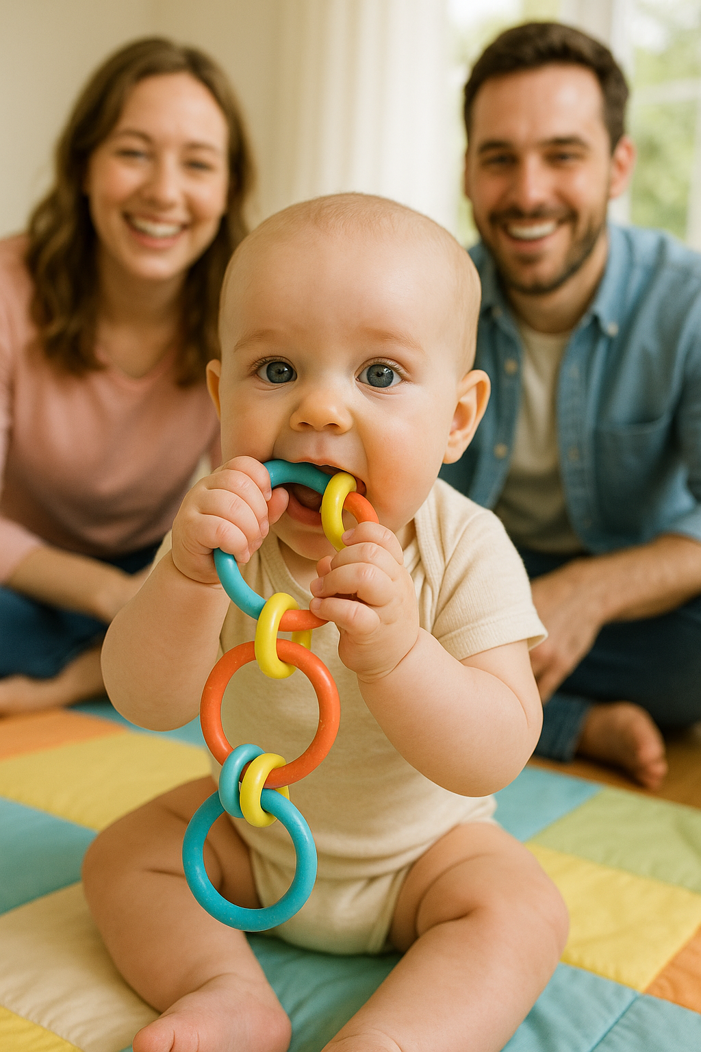Baby mit Beißring
