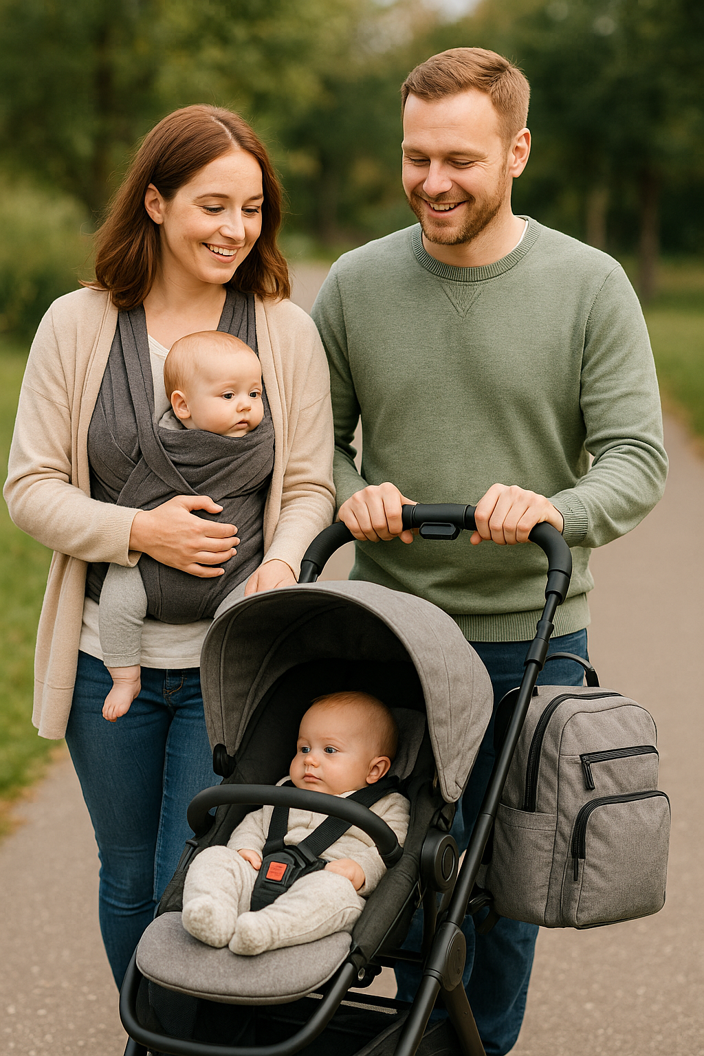 Eltern mit Kinderwagen